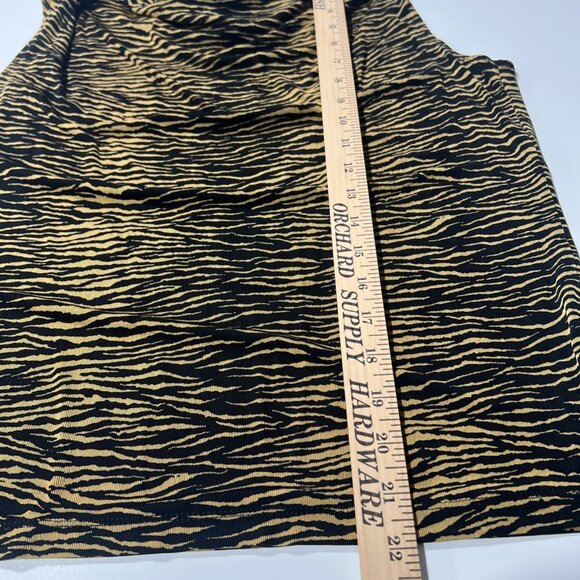 French Laundry Slinky Top Size L Animal Print Sleeveless Cowl Neck Acetate Blend - Picture 10 of 11